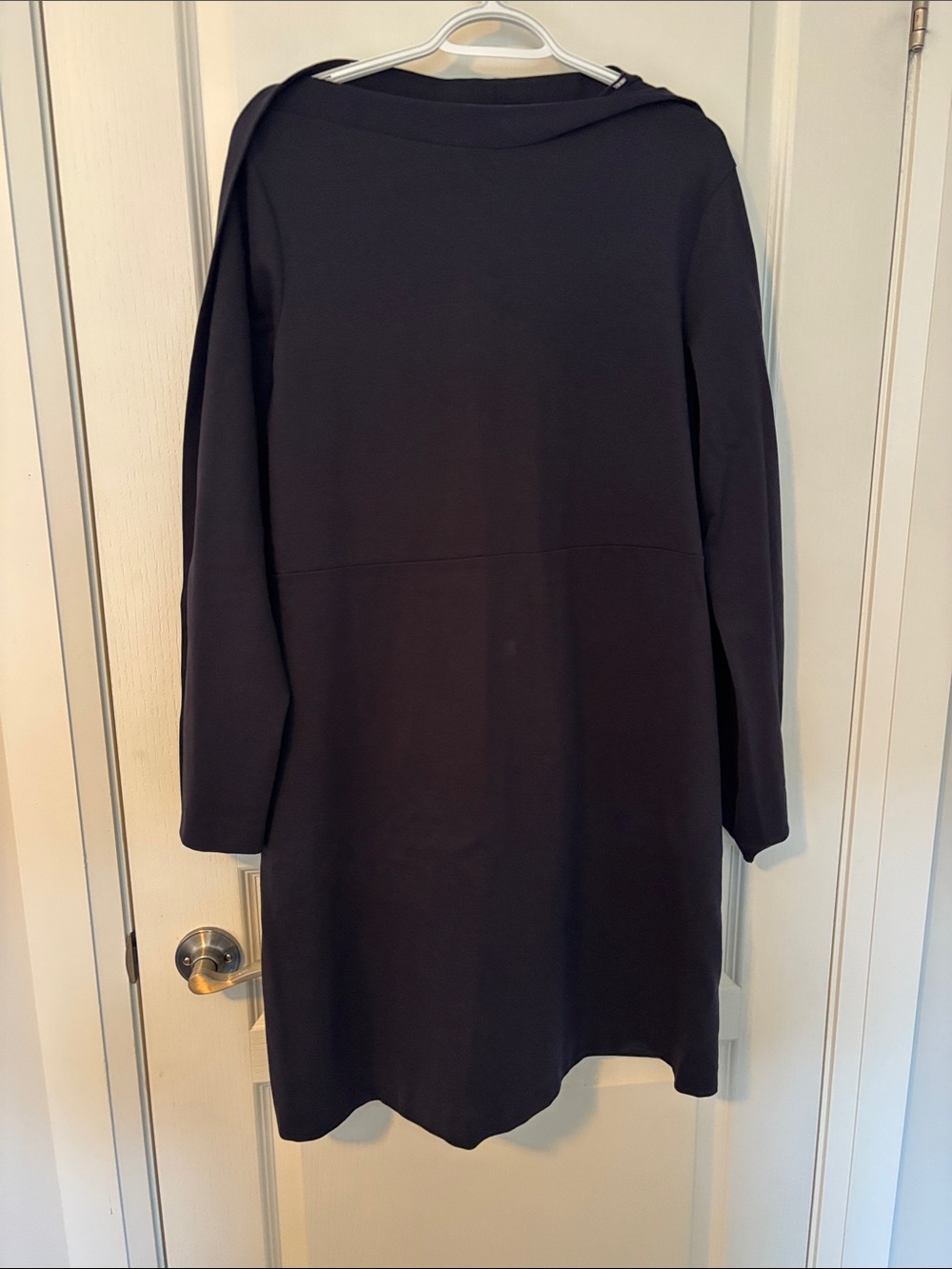 Classic Navy Blue Long Sleeve Shift Dress